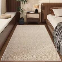 Schlafzimmerteppich aus Kunst-Sisal-Leinen, Bettteppich für das Hauptschlafzimmer, japanischer Wabi-Sabi-Stil, Premium rutschfeste Bettmatte - cremefarben - Übersicht 6