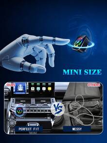 無線 CarPlay 轉接器 2026 升級版 有線轉無線 適用於 Apple CarPlay Mini USB 設計 附 Type-C 延長線 隨插即用 連線穩定 無延遲 - 黑色 - 查看 5