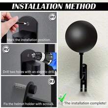 Soporte de casco montado en la pared giratorio de 180 grados, universal para motocicleta y bicicleta, almacenamiento de casco en la pared que ahorra espacio, efecto de exhibición y almacenamiento, soporte de almacenamiento especializado para entusiastas del ciclismo - Soporte giratorio para casco - Ver 11