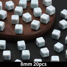 20pcs Cube Ceramic Porcelain Beads For DIY Jewelry Making Decorative Craft Square Beads For Necklaces Bracelets And Accessories Craft - 20pcs - View 36