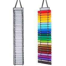 Vinyl Roll Holder 24 Compartments Hanging Vinyl Storage Organizer Wall Mount Craft Organizers and Storage Foldable Vinyl Roll Storage Plastic Bag Holder Rack for Craft Room - Gris - Ver 8