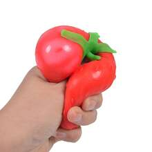 1pc Cute Strawberry Squeeze Stress Toys For Kids, Soft Fruit Shaped Squishy Fidget Toy, Toddlers Classroom Reward, Boys Girls Birthday Party Favor Novelty Sensory Play Gift - Multicolor - View 6