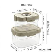 Multi-Functional Transparent Plastic Compartment Food Storage Box, Refrigerator Multi Grids Sealed Fresh-Keeping Box With Cover, Large Capacity Reusable Vegetables FruitsIngredient Container, Microwave Heatable, Kitchen Food Storage And Organization - Multicolor - View 18
