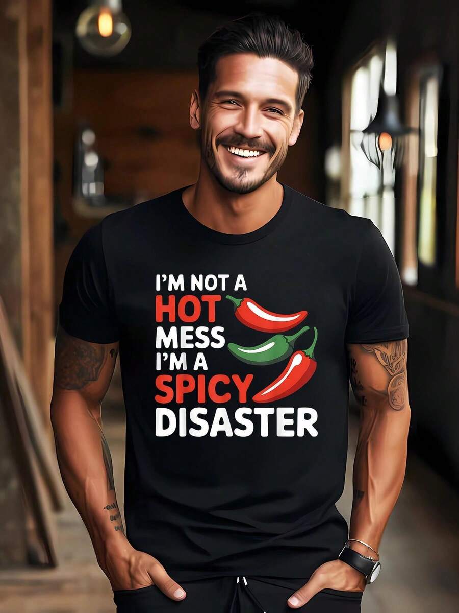 Men T-Shirts - 黑色 - 查看 1