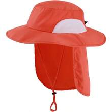 Sombrero de pesca de ala ancha UPF50+ para hombre al aire ltima intervensin con solapa para el cuello, Rojo -, Large - X - Large - inicial - Ver 1