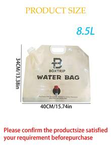 1個/2個/8.5L 可折疊便攜式戶外露營水袋附閥門，儲水袋，緊急水瓶儲存，男女通用，餐前準備，適用於露營、旅行、徒步、野餐、燒烤、緊急備用，戶外必需配件，廚房小工具 - 彩色 - 查看 2