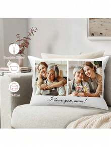 1pc Customized Personalized Photo Printed Pillowcase, Double-Sided Printing, Suitable For Mother's Day/Father's Day/Thanksgiving/Teacher's Day, Create Your Own Photo Pillowcase, Great Gift For Family, Suitable For Him/Her/Boyfriend On Anniversary, Mother's Day, Easter, Halloween, Christmas, Birthday, Valentine's Day, Graduation, Father's Day, Wedding, Home, Sofa, Bed, Car, Tea Room, Bedroom, Bathroom, Living Room, Dining Room - Blue - View 8