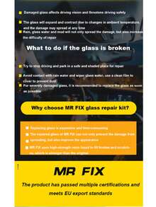 Car Windshield Repair Kit | Car Glass Crack Repair Fluid Set, Repairs Bullseye Star-Shaped Cracks And Small Cracks, Universal DIY Quick Repair For All Vehicle Windshield Damage - A - View 6