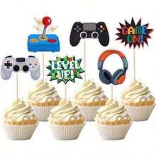 Game Themed Cake Toppers Set, Gamer Controller Cake Decorations, Birthday Party Dessert Table Decor, Gaming Console Controller Cake Topper - View 9