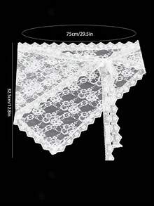 1pc Women's Fashion White Belt Triangle Waist Apron Lace Waist Skirt - White - View 4