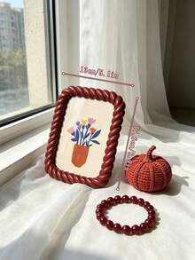 1pc Cute Twisted Rope Design Photo Frame, Minimalist Bohemian Style Desktop Photo Holder, Vintage Aesthetic Home Decor Bedroom Vanity Tabletop Ornament, Creative Twisted Edge Artwork Display Frame, Home Decoration & Holiday Gift - Twisted Picture Frame - View 14