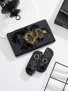 1pc Black & Gold Chinese Dragon Pattern Switch2/Switch NS/Switch OLED Compatible Game Console Protective Case, New Generation 2, Black, TPU Soft Shell, Universal Controller Protective Cover, Switch Controller Protective Case, Switch Game Accessories, Shockproof, Anti-Slip, Anti-Scratch, Aesthetic - Multicolor - View 10