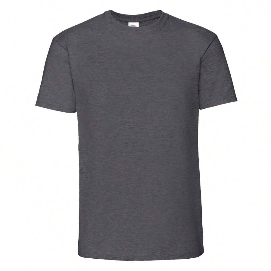 Fruit Of The Loom Mens Iconic Premium Ringspun Cotton T-Shirt - Dark Heather - View 1