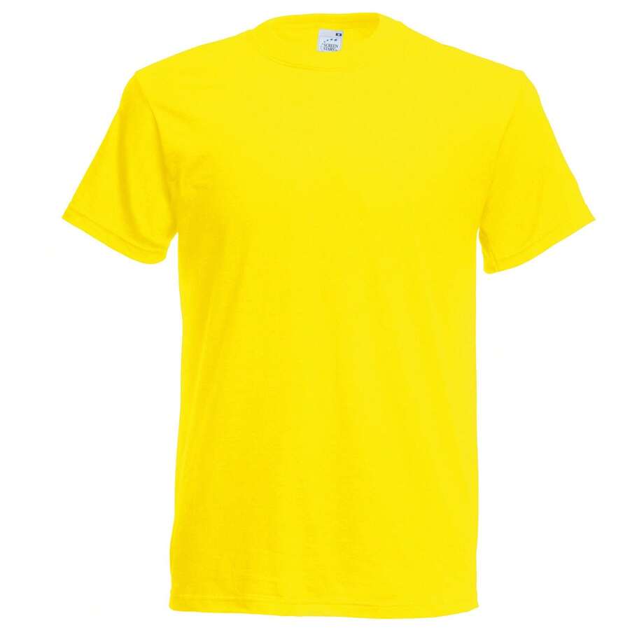 Fruit Of The Loom Screen Stars Mens Original Short Sleeve T-Shirt - Yellow - View 1