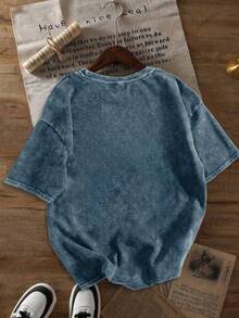Talla Grande, Camiseta Vintage para Mujer - Diseño Inspirado en los Años 70 - Textura Suave Lavada - Tela No Transparente - Esencial para Uso Diario y Viajes en Todas las Temporadas - Lavabl - [Rojo] - Ver 8
