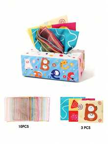 1PC Kids Tissue Pulling Toy With Rustling Sound Early Learning Toy For Color And Hand Training Great For Indoor Games And Parent-Child Time - Multicolor - View 8