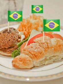 50/100/200 piezas Palillos con Bandera de Brasil - Perfectos para Decorar Cupcakes, Cócteles y Aperitivos | Adecuados para Fiestas, Bufés y Eventos Especiales, Palillos de Cóctel, Mini Banderas, Decoraciones de Cupcakes, Palillos con Bandera, Decoraciones de Fiesta, Celebraciones, Bar de Cócteles, Banderas para Pasteles, Suministros para Fiestas - A - Ver 2