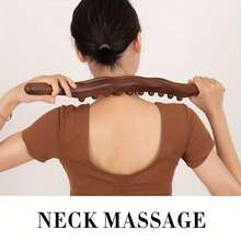 1pc Wooden Gua Sha Scraping Massage Tool, Handheld Wooden Massage Stick For Neck, Arm, Leg, Back, Waist Muscle Relaxation And Body Shaping, Suitable For Men And Women - A - View 6
