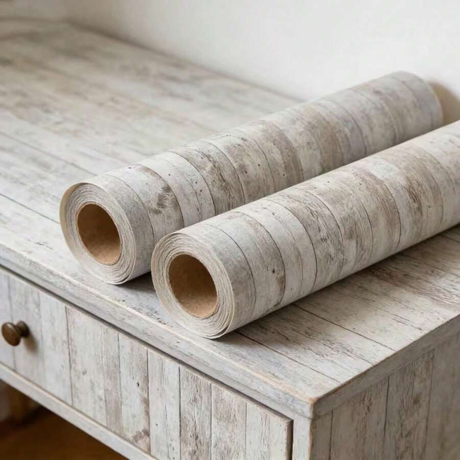1 Roll Beige Wood Grain Vinyl Wallpaper, Self-Adhesive, Peel And Stick, Wall Decor, Easy To Install, Suitable For Home Decor And Room Renovation