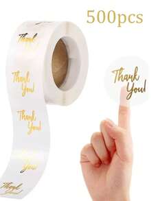 500pcs/Roll Transparent Thank You Stickers Simple Practical Multi-Functional School Supplies - Transparent Sticker - View 9