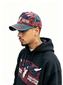 Unisex Washed Distressed Khaki Baseball Cap, Street Style. Suitable For Halloween, Thanksgiving, Christmas And Daily Casual Wear. - Multicolor - View 2