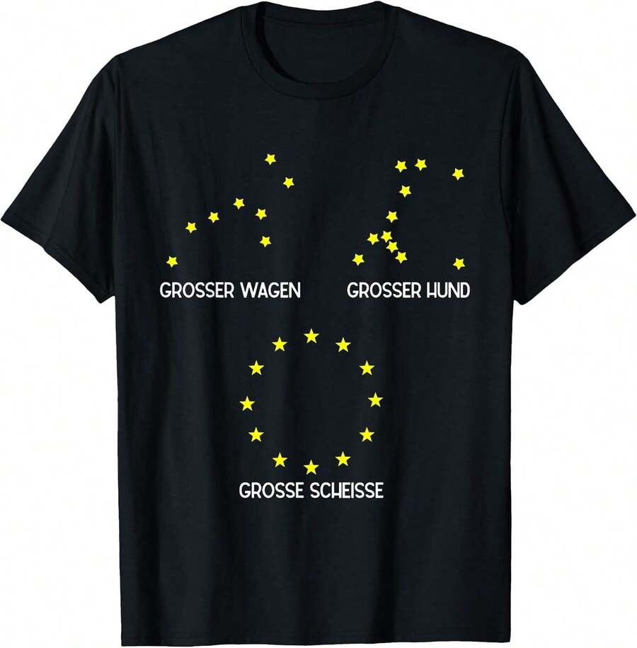 Anti Europe EU Flag Zodiac Sign European Union NO T-Shirt Unisex - Black - View 1