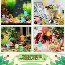 20/40/50/100pcs Resin Glow-In-The-Dark Small Animals, Handmade DIY Landscape Ornaments, Random Colors, No Electricity Required, Suitable For Garden, Party, Small Landscape, Pond, Dollhouse Decoration And Other Holiday Occasions, Random Styles, Christmas Fillers - Multicolor - View 4