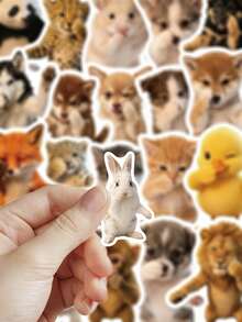 50張舞蹈動物貼紙，適用於水杯、行李箱、筆電保護殼、剪貼簿、收納盒，裝飾DIY塗鴉貼紙 - 彩色 - 查看 6