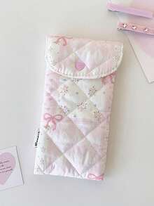 Fashionable Korean-Style Ditsy Floral Eyeglass Bag; Quilted Patchwork Printed Eyeglass Case; Suitable For Fashion Glasses, Eyeglass Accessories Or As Decorative Pendant - Multicolor - View 8