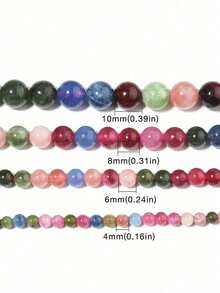 1 Strand Natural Tourmaline Stone Beads Colorful Spacer Beads For Jewelry Making Supplies DIY Charms Bracelet Necklace Accessories 4 6 8 10mm - Multicolor - View 4