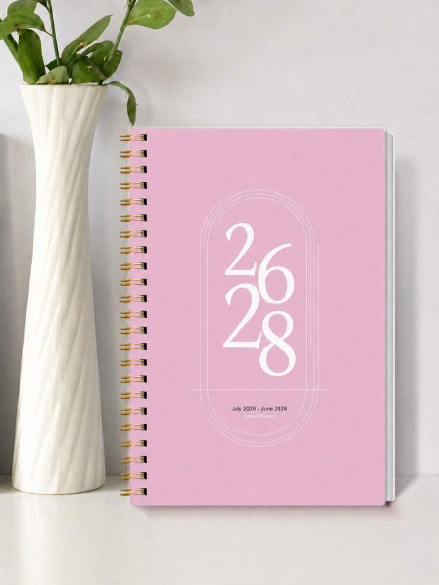 BUBU 1本 2026-2028 週計畫與月計畫螺旋裝訂筆記本，學術約會簿日程日誌，提升生產力，適用於居家、學校與工作使用，A5尺寸，返校用品、辦公用品、學校用品，教師禮物、男士禮物