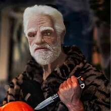 Halloween Old Man Mask Realistic Vicissitudes Simulation Full Face Mask Role Play School Party Gathering Game Head Cover - View 3