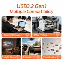 HeyGate USB 3.2 150MB/S Flash Drive, Available In 32GB-256GB Versions. Plug And Play, 360° Rotating Design, Suitable For Business Use, In-Car Music, And Everyday File Storage. - View 6