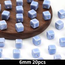 20pcs Cube Ceramic Porcelain Beads For DIY Jewelry Making Decorative Craft Square Beads For Necklaces Bracelets And Accessories Craft - 20pcs - View 25