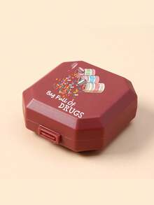 Pastillero portátil de 6 compartimentos, caja de almacenamiento de cápsulas, pastillero de viaje, mini pastillero con patrones de cápsula, tableta, letra y frasco de pastillas, kit de primeros auxilios, bolsa médica, accesorio de viaje, esencial para dormitorio - Multicolor - Ver 14