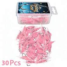 Juego de 30 piezas de señuelos blandos de camarón brillante, 5 colores de señuelos de camarón biónicos fluorescentes con anzuelos, señuelos de pesca de silicona realistas, adecuados para la pesca nocturna en agua dulce y salada - 30 piezas por caja - Ver 14