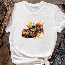 1/2/3PCS Durable Washable Heat Transfer Iron-On Decals, Orange & Black Supercar Ink Splatter Flame Cool Racing Car Pattern Mixed Color Heat Transfer, Vinyl Print, Heat Transfer Stickers, Iron-On Transfer Stickers Decals - Suitable For Pillows, DIY, Backpacks, T-Shirts, Canvas Bags, Sweatshirts, Jeans, T-Shirts, Clothing, Sewing Supplies - Multicolor - View 6