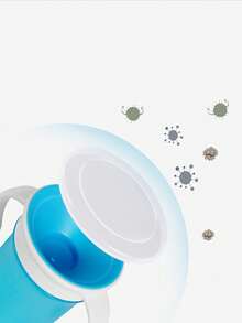 360° 魔术水杯，婴幼儿饮水杯，硅胶吸管杯，带手柄和盖子，防溢防呛设计，慢速出水防止呛咳 - 彩色 - 查看 7