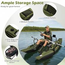 Inflatable Fishing Float Tube With Foldable Padded Seat And Adjustable Footrest - With Foldable Padded Seat and Adjustable Footrest - View 1