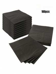 25pcs/Set, 50pcs/Set, 75pcs/Set Thick 2-Ply Ruffled Black Cocktail Napkins, Unfolded Size 25cm*25cm, Suitable For Wedding Tea Party, Birthday Party Decoration, Party Supplies, Holiday Decoration, Holiday Supplies - Black - View 17