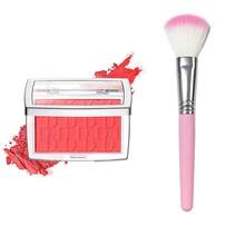 Paleta de rubor mate en relieve de 2 piezas con brocha, de larga duración, altamente pigmentada, multiusos, color rosa natural, cosméticos - Verde Lima - Ver 11