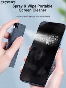 Multi-Purpose Screen Cleaner, Portable Screen Cleaning Kit, Suitable For Car Display, Smartphone And Tablet Screens, Phone Cleaning Set, Screen Cleaning Spray, Touch Screen Cleaning Solution, Screen Cleaning Tools, Laptop Screen Cleaning Kit, TV Screen Cleaner, Tablet And IPad Cleaner, Monitor Cleaner - Black - View 3