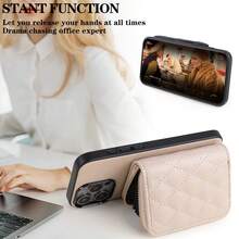 1 buah Dompet/Sarung Ponsel Minimalis Abu-abu Muda Berbahan Quilted untuk Selempang, Kompatibel dengan Apple 17 16 16e 15 14 Plus 13 12 11 Pro Max - Abu-abu 010 - View 5