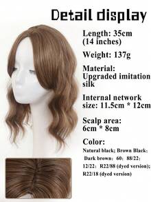 Synthetic Topper Clip In Hair Extensions With Bangs For Women Increase The Amount Of Hair On The Top Of The Head Cover The White,Breathable And Heat-Resistant For Daily Use, Halloween - Multicolor - View 6