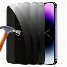 3pcs Privacy Anti-Peeping Tempered Glass Screen Protector, Compatible With Apple 17/17Pro/17Promax/16 Promax, Anti-Peeping Anti-Scratch Anti-Shock Anti-Oil Anti-Fingerprint Coating Protective Case - Black - View 39
