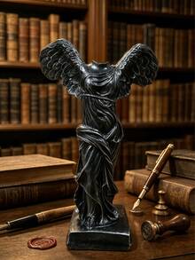 1pc Medium Sized Tabletop Dark Bronze Winged Victory Of Samothrace Sculpture Art Statue Decorative Figurine Ornament, Suitable For Living Room Bedroom Office Bookshelf Entryway, Light Luxury Aesthetic Display Housewarming Gift Home Improvements - A - View 8