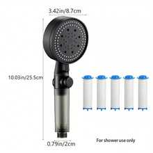 Shower Head With Pressure Filtration, 5 Adjustable Water Flow Levels, Handheld Shower Head With 10 Built-In Filter Cartridges, Suitable For Bathroom Shower, Outdoor Water Heater And RV Shower Equipment - Multicolor - View 5