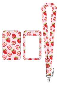 1pc Cute Style Fruit Kiwi, Avocado, Watermelon, Strawberry Pattern Long Lanyard ID Card Holder Set, Suitable For Doctors, Nurses, Students, Teachers, Exhibition Staff ID Badge Lanyard, Can Be Used As Exhibition, Gift, Keychain Or Daily Use - Multicolor - View 5