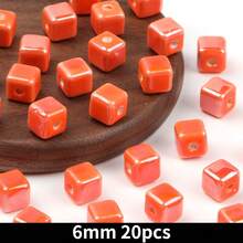 20pcs Cube Ceramic Porcelain Beads For DIY Jewelry Making Decorative Craft Square Beads For Necklaces Bracelets And Accessories Craft - 20pcs - View 18