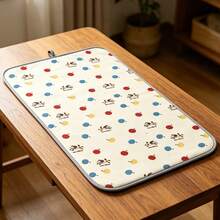 Nueva almohadilla de tabla de planchar plegable, tapete protector resistente al calor, antideslizante, absorbente de agua, protección de escritorio, uso doméstico - Tapete de planchar - Canción de la flor de la niebla azul - Ver 12